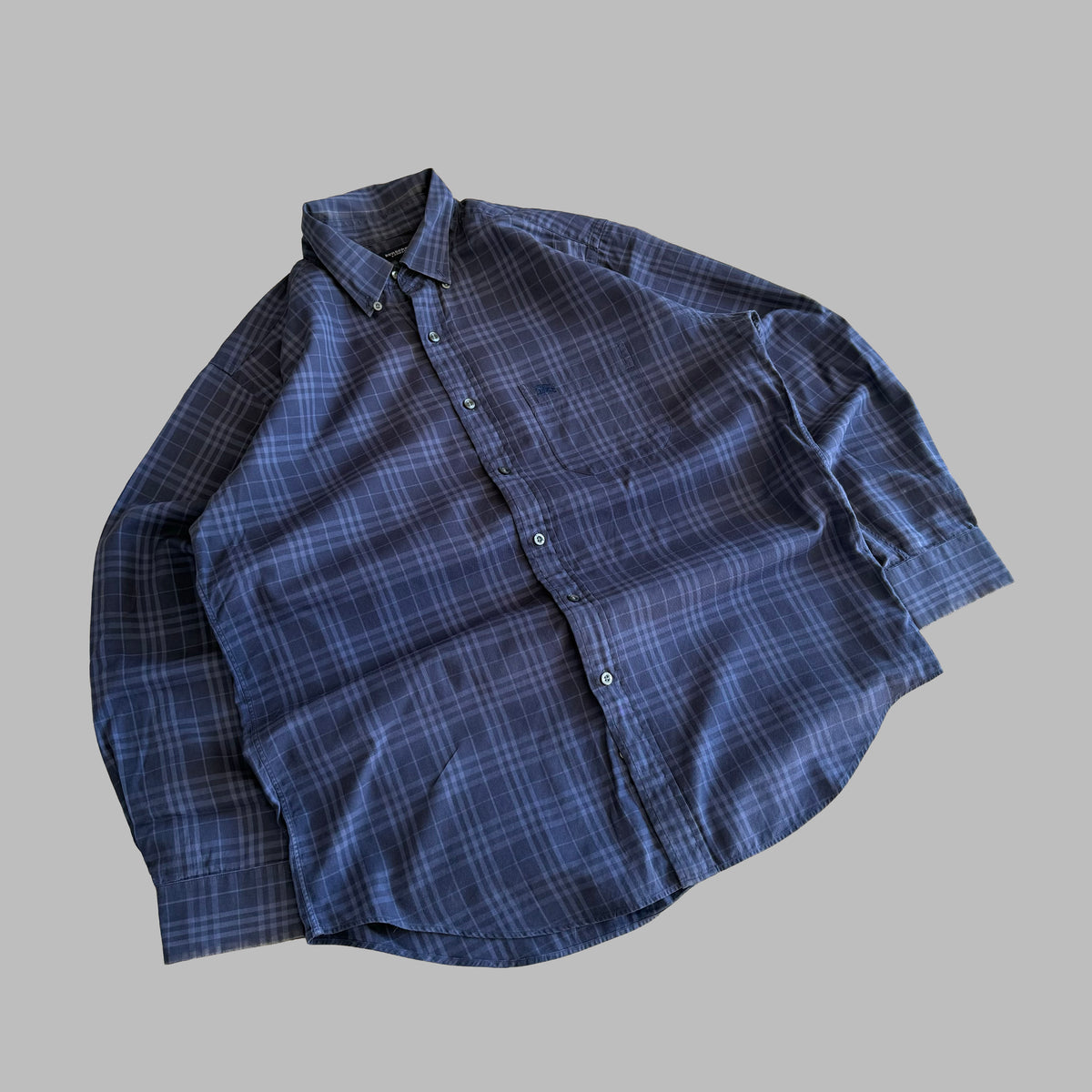 Y2K Burberry Button Up Shirt - L
