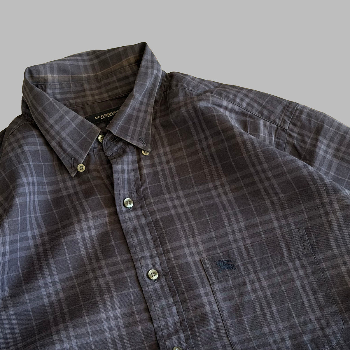 Y2K Burberry Button Up Shirt - L
