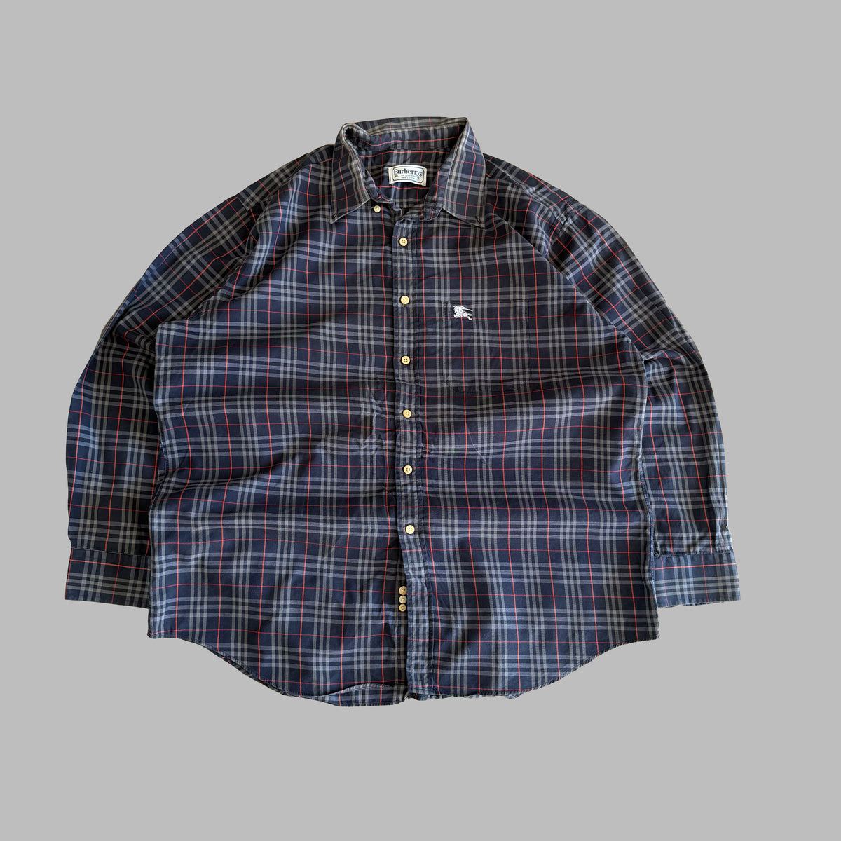 90s Burberry Button Up Shirt - XL
