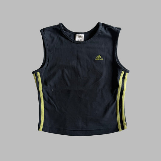 Y2K Adidas Three Stripe Activewear Tank - S