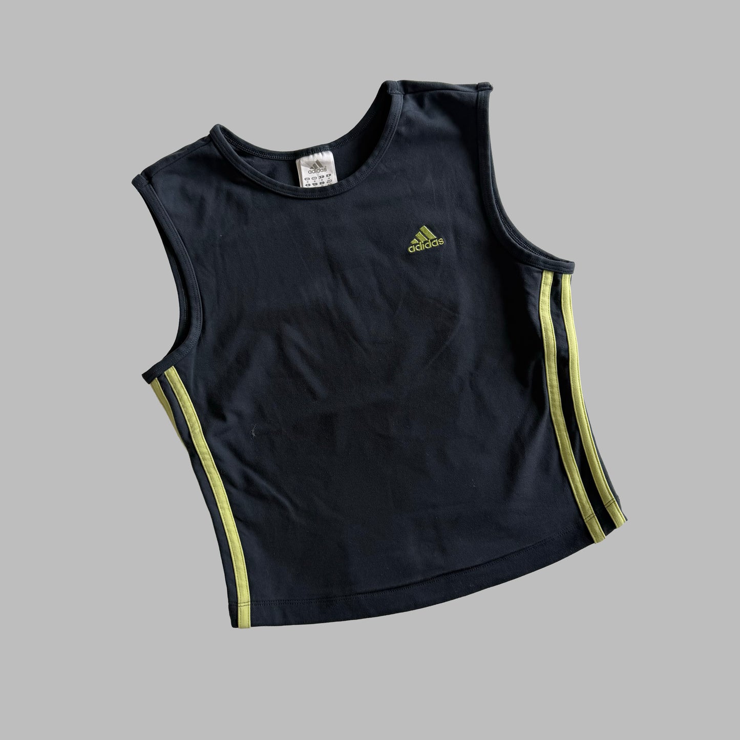 Y2K Adidas Three Stripe Activewear Tank - S