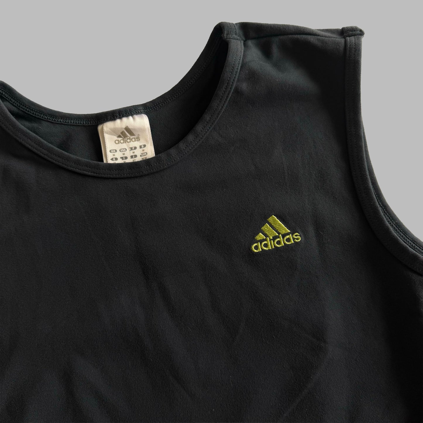 Y2K Adidas Three Stripe Activewear Tank - S