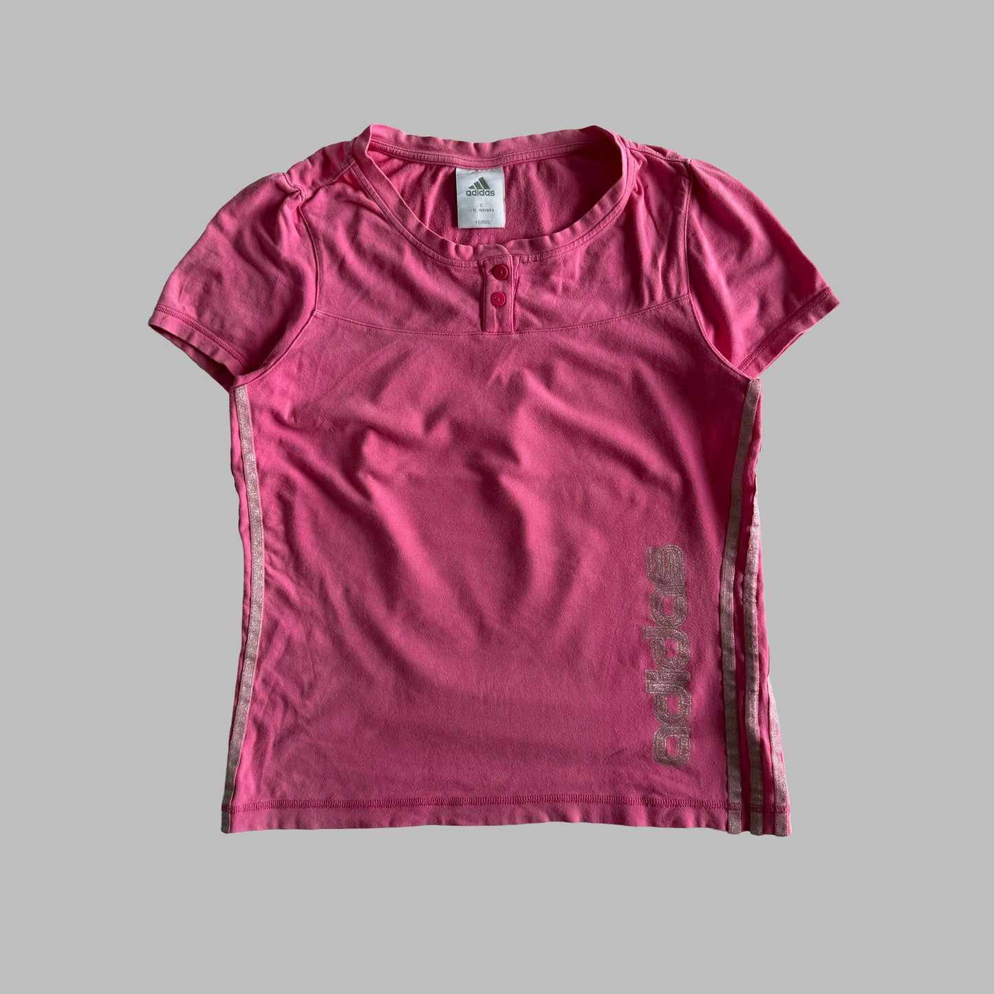 Y2K Adidas Three Stripe Baby Tee - M/L