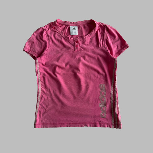 Y2K Adidas Three Stripe Baby Tee - M/L