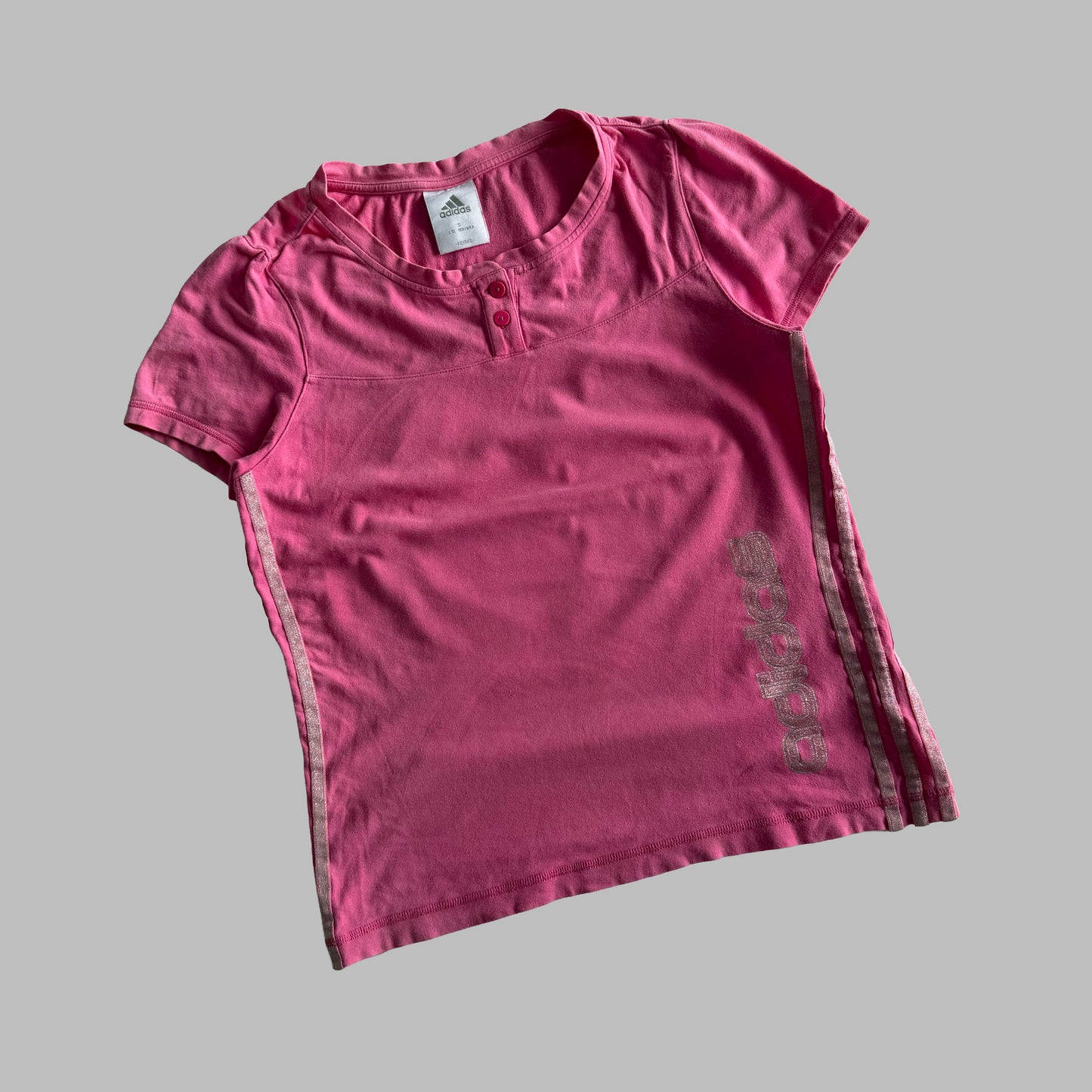Y2K Adidas Three Stripe Baby Tee - M/L