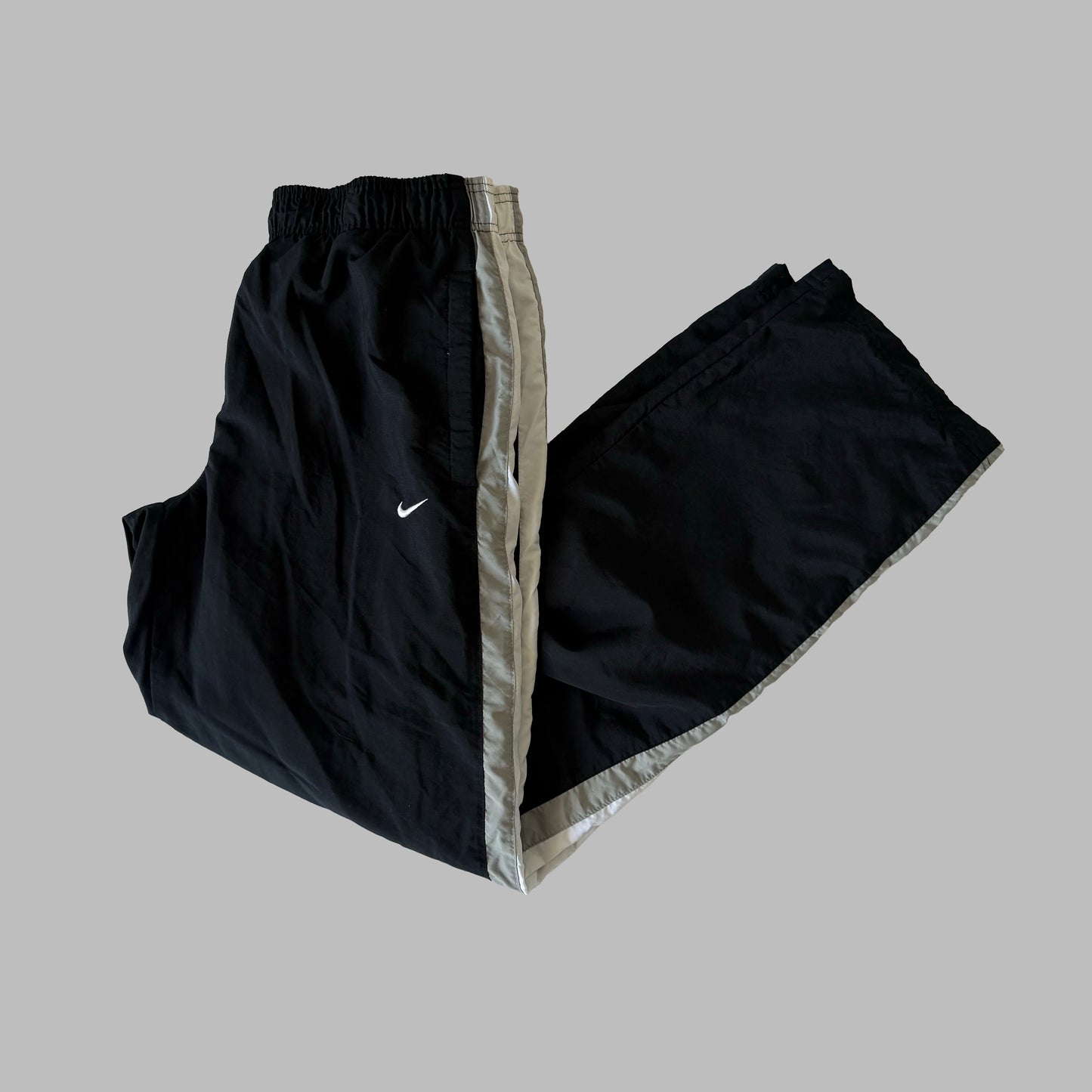 Y2K Nike Wide Leg Striped Track Pants - L