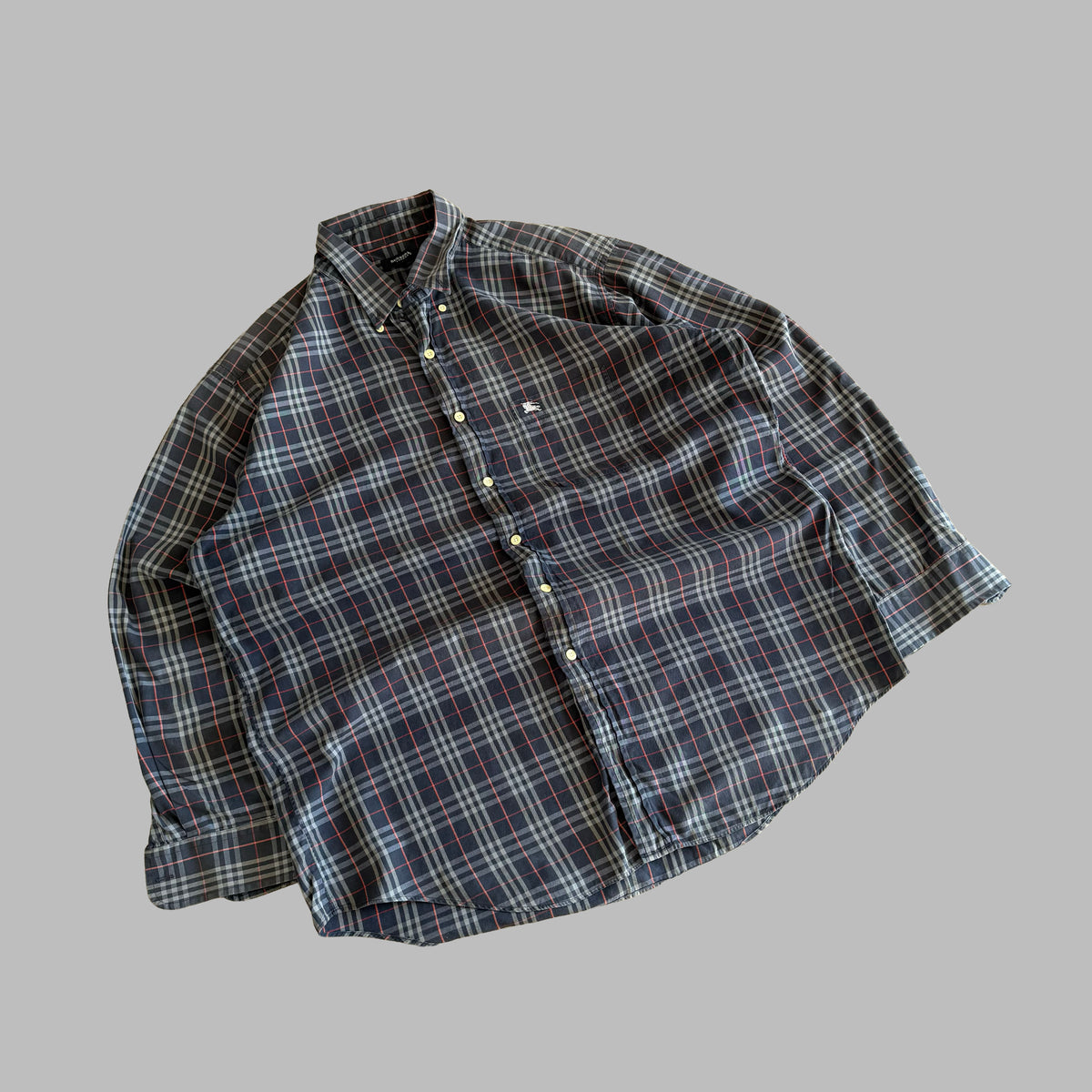 Y2K Burberry Button Up Shirt - XL