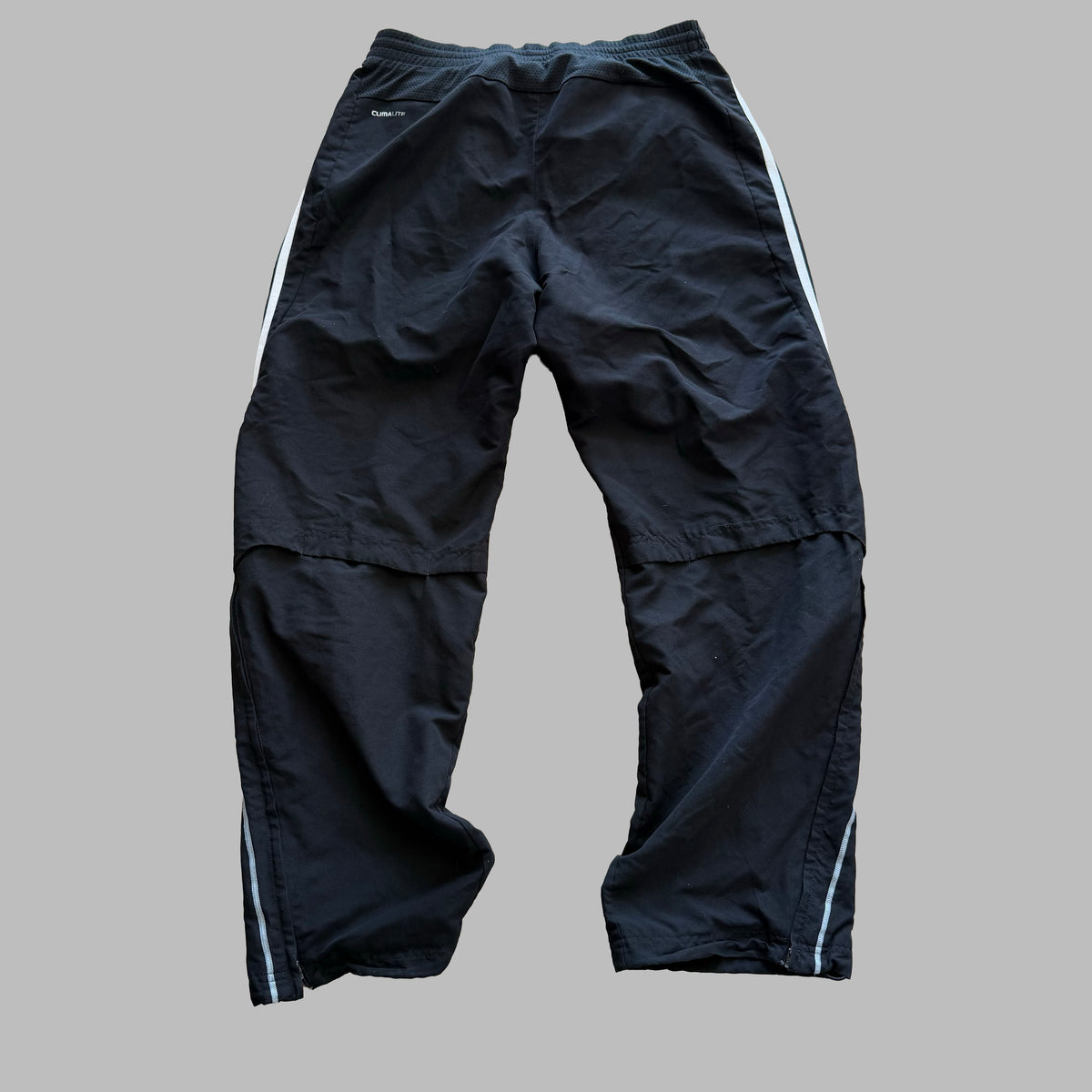 Y2K Adidas Three Stripe Baggy Track Pants - M
