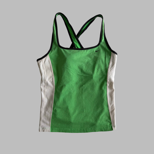 Y2K Nike Panelled Racer-Back Activewear Tank - XL