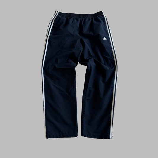 Y2K Adidas Wide Leg Three Stripe Track Pants - L