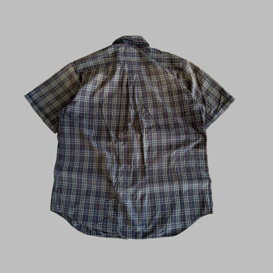 90s Burberry Short Sleeve Button Up Shirt - L