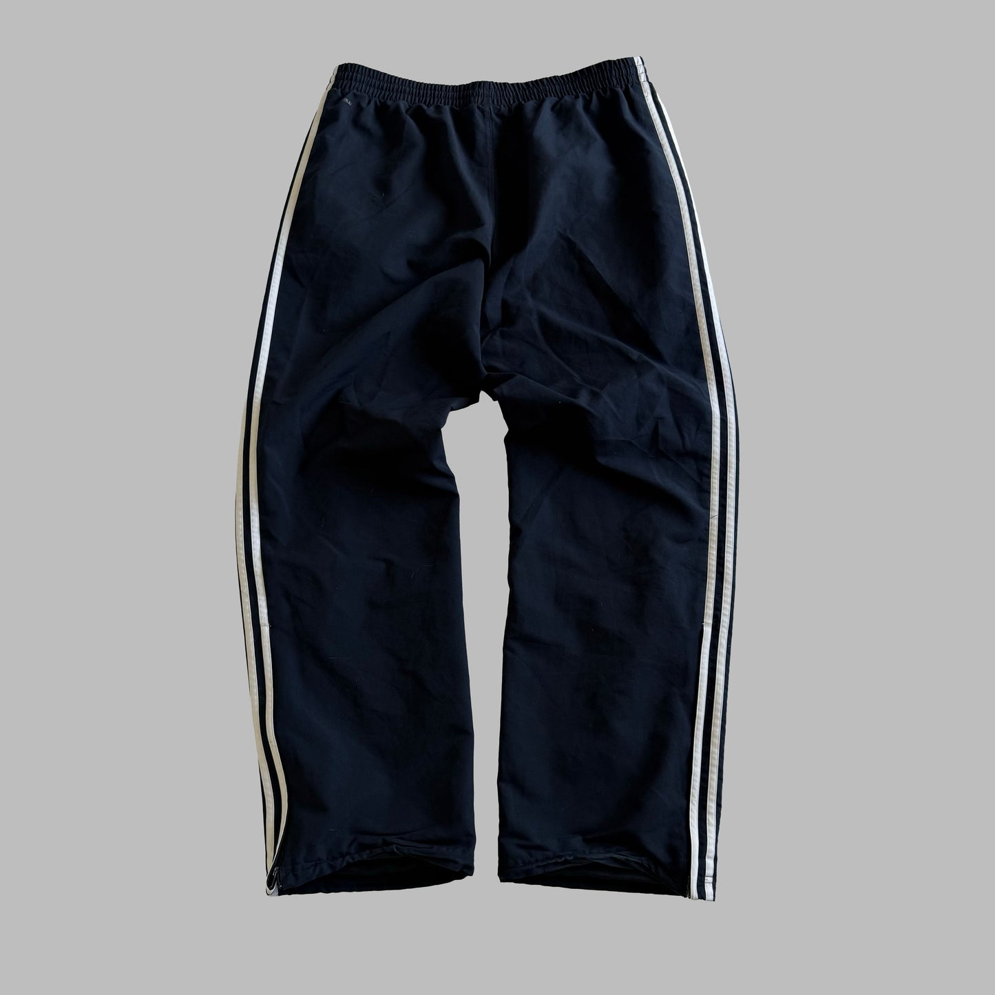 Y2K Adidas Wide Leg Three Stripe Track Pants - L