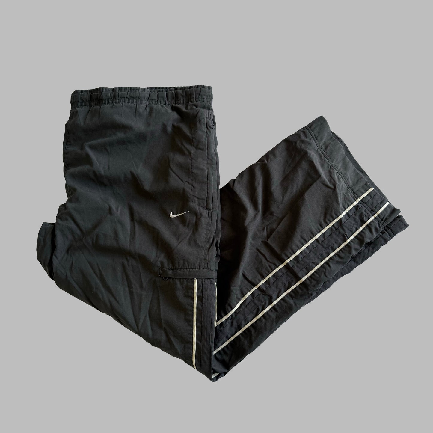 Y2K Nike Wide Leg Striped Track Pants - XL