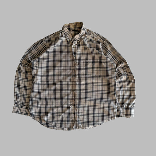 Y2K Burberry Nova Check Button Up Shirt - L