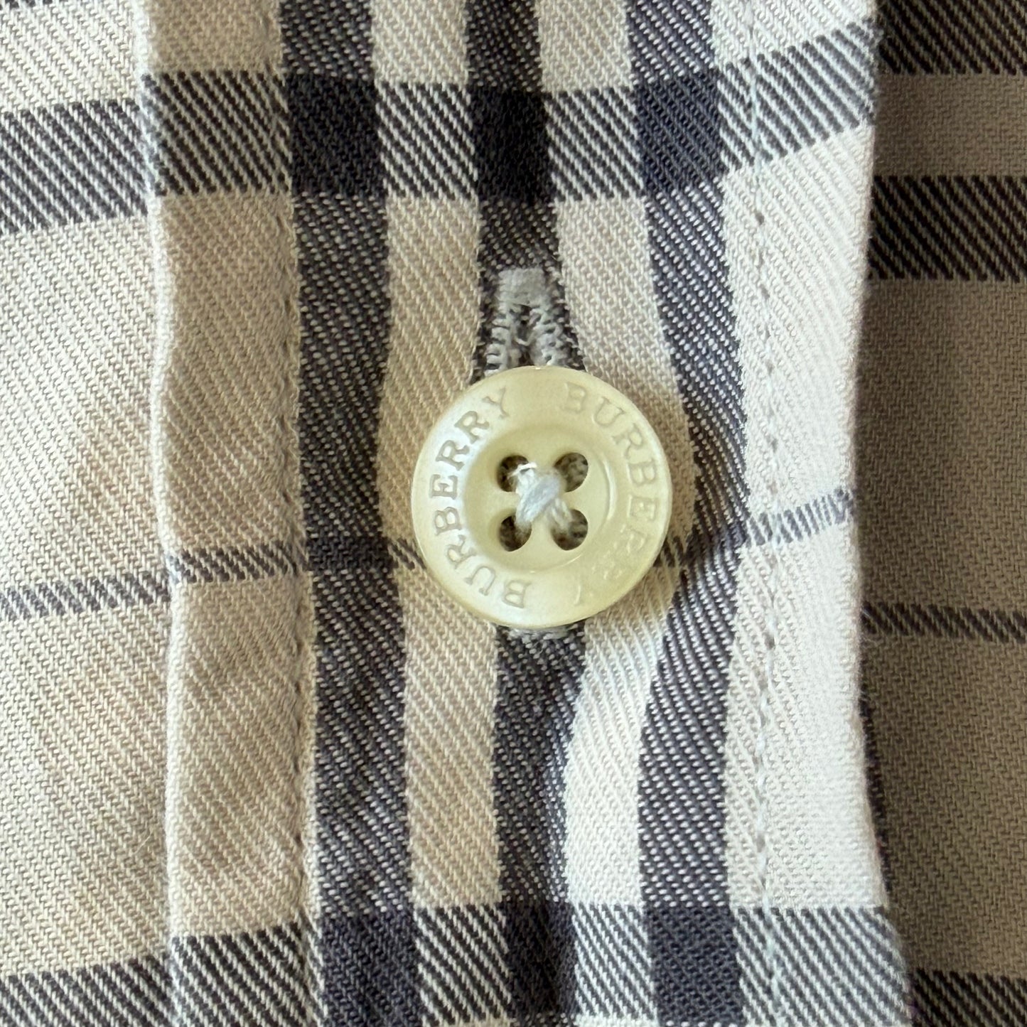 Y2K Burberry Nova Check Button Up Shirt - L