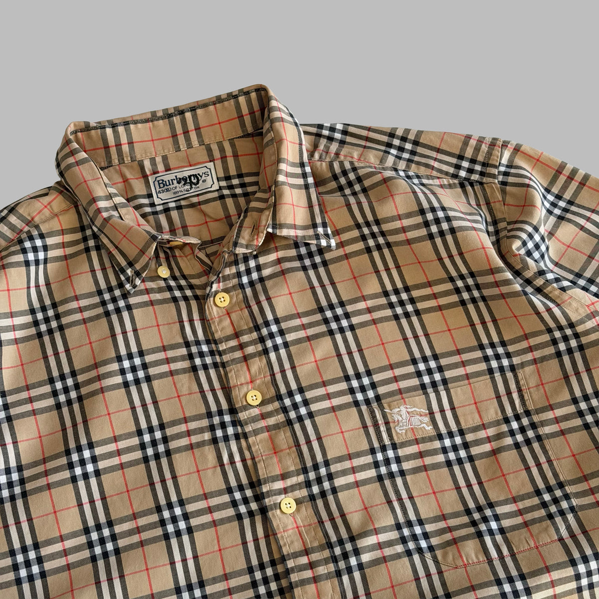 90s Burberry Nova Check Button Up Shirt - XL