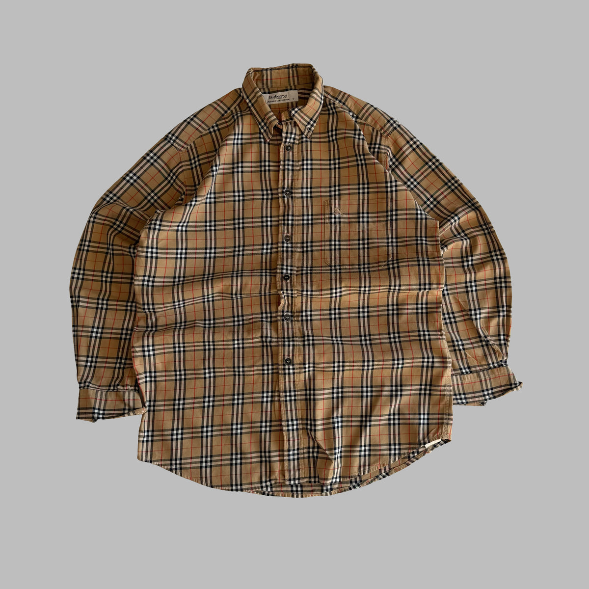 90s Burberry Nova Check Button Up Shirt - S