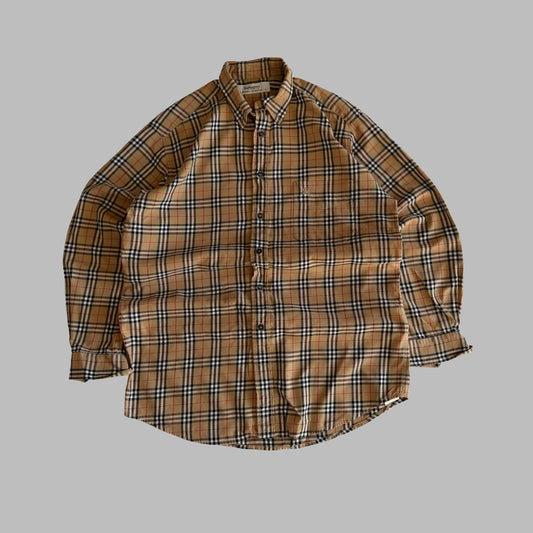 90s Burberry Nova Check Button Up Shirt - S