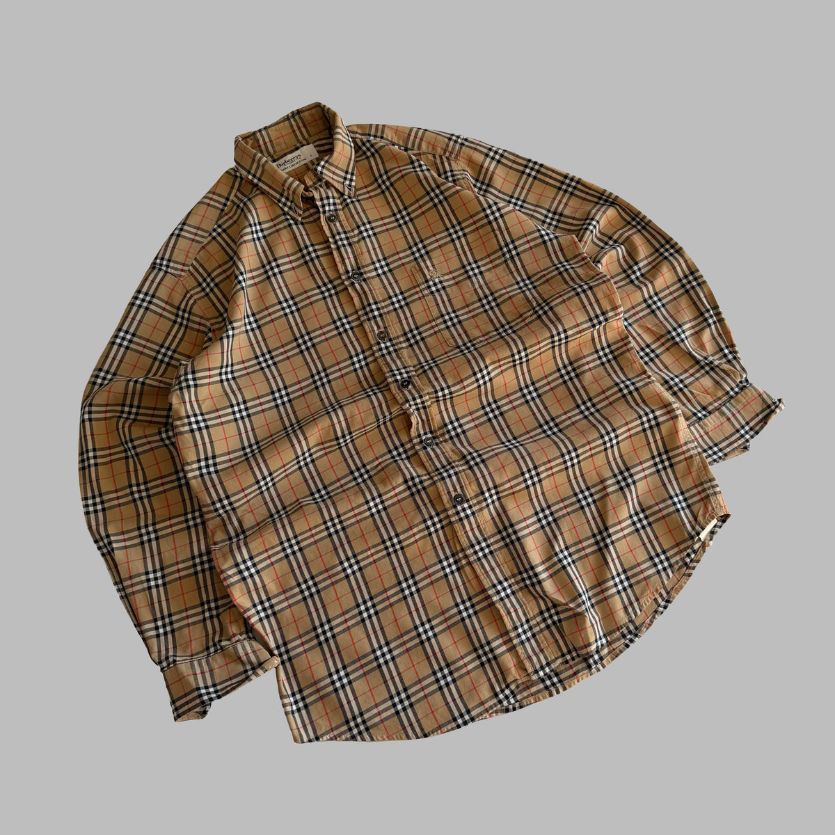 90s Burberry Nova Check Button Up Shirt - S