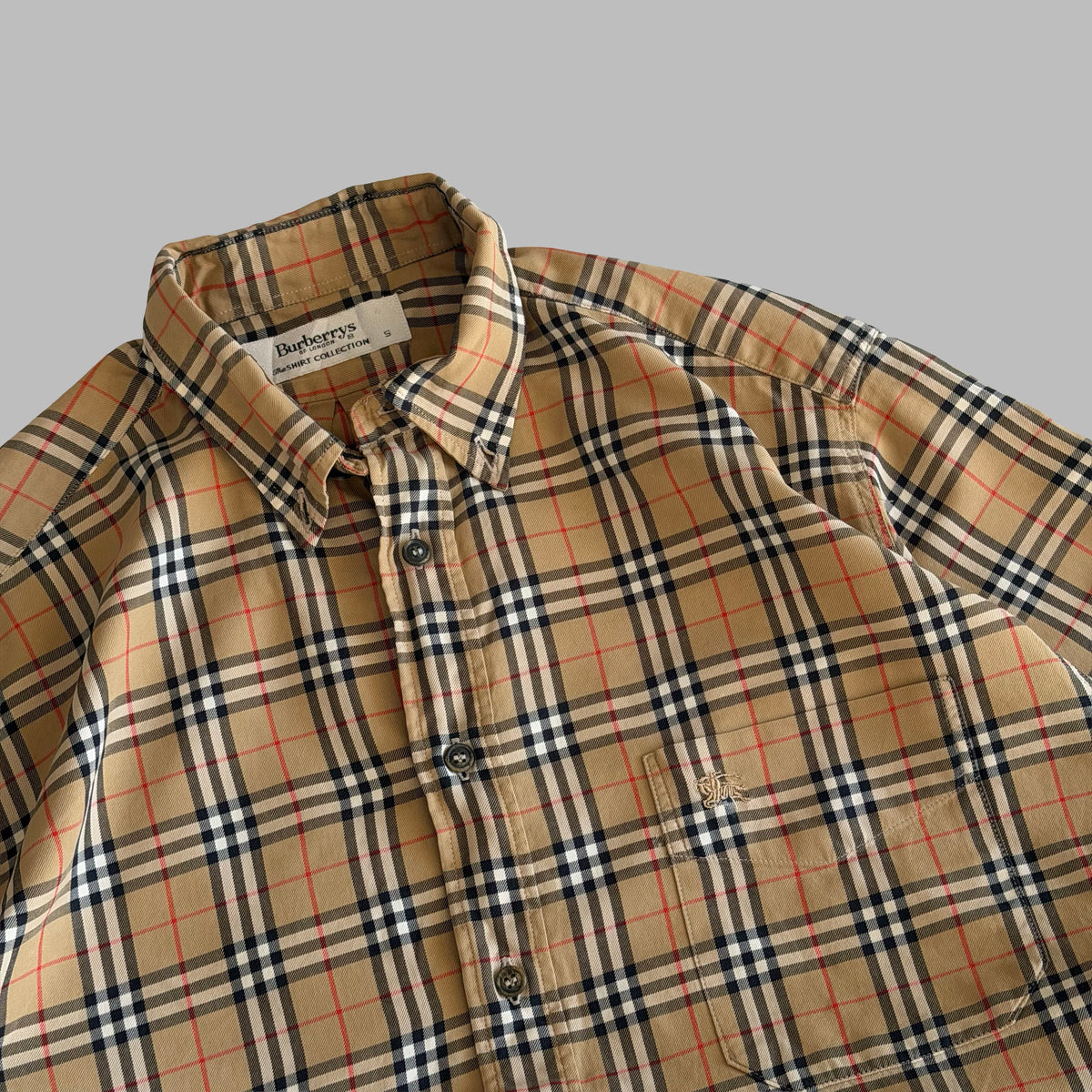 90s Burberry Nova Check Button Up Shirt - S