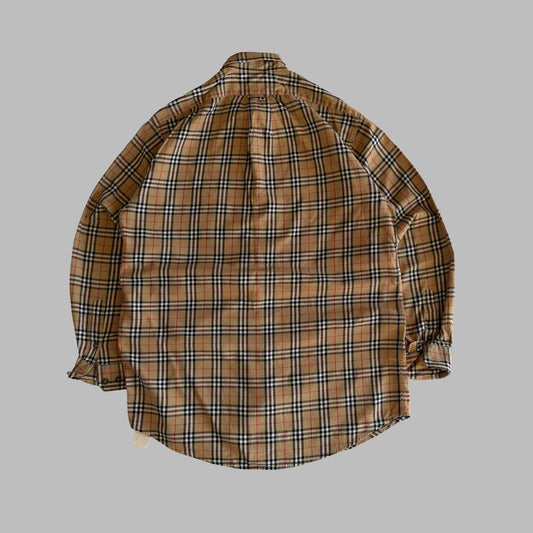 90s Burberry Nova Check Button Up Shirt - S