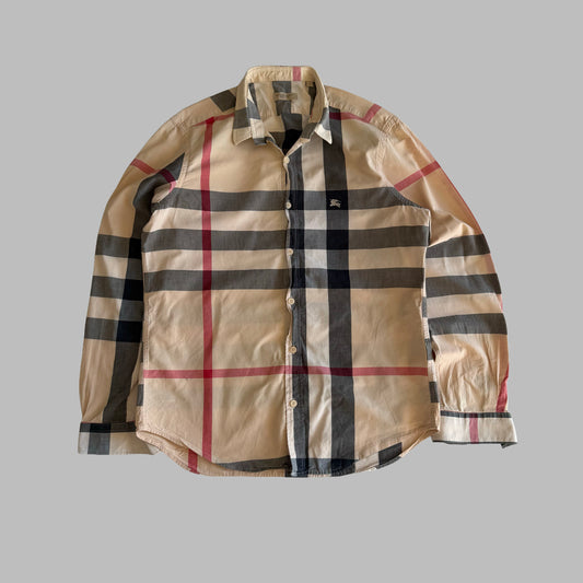 Y2K Burberry Lightweight Button Up Shirt - S