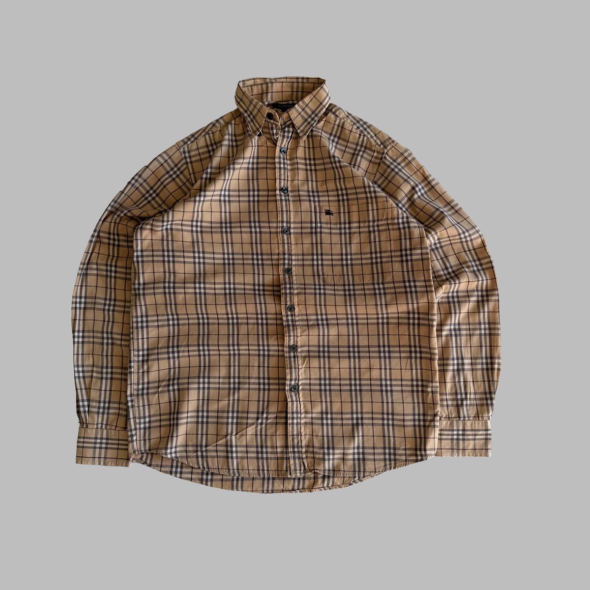 Y2K Burberry Nova Check Button Up Shirt - S