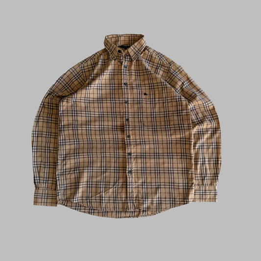 Y2K Burberry Nova Check Button Up Shirt - S