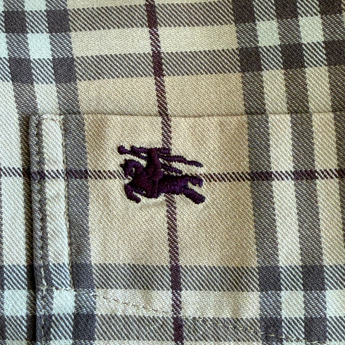 Y2K Burberry Nova Check Button Up Shirt - S