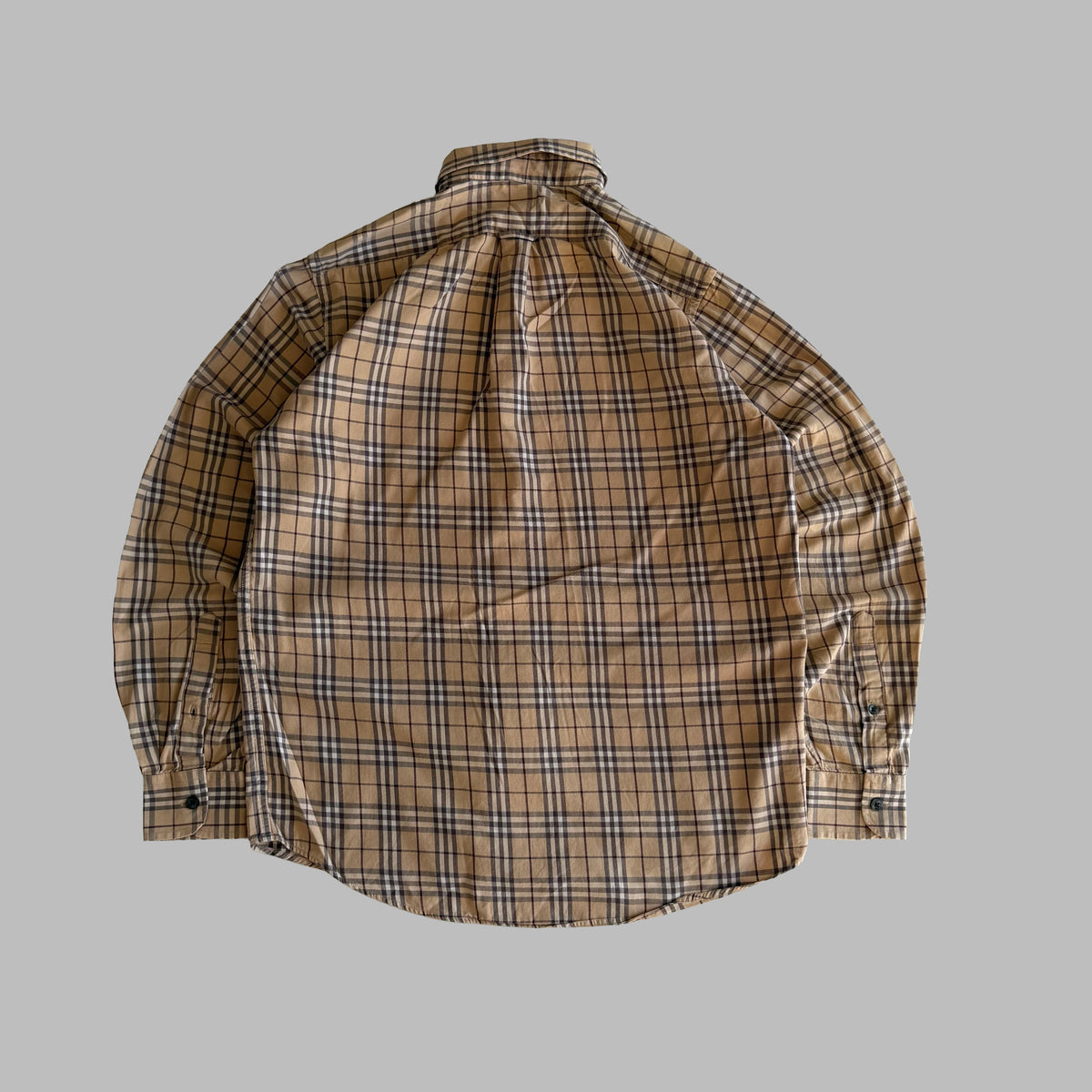 Y2K Burberry Nova Check Button Up Shirt - S