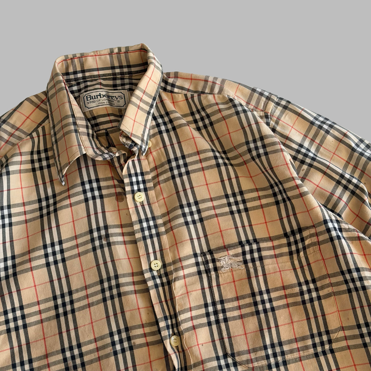 90s Burberry Nova Check Button Up Shirt - S