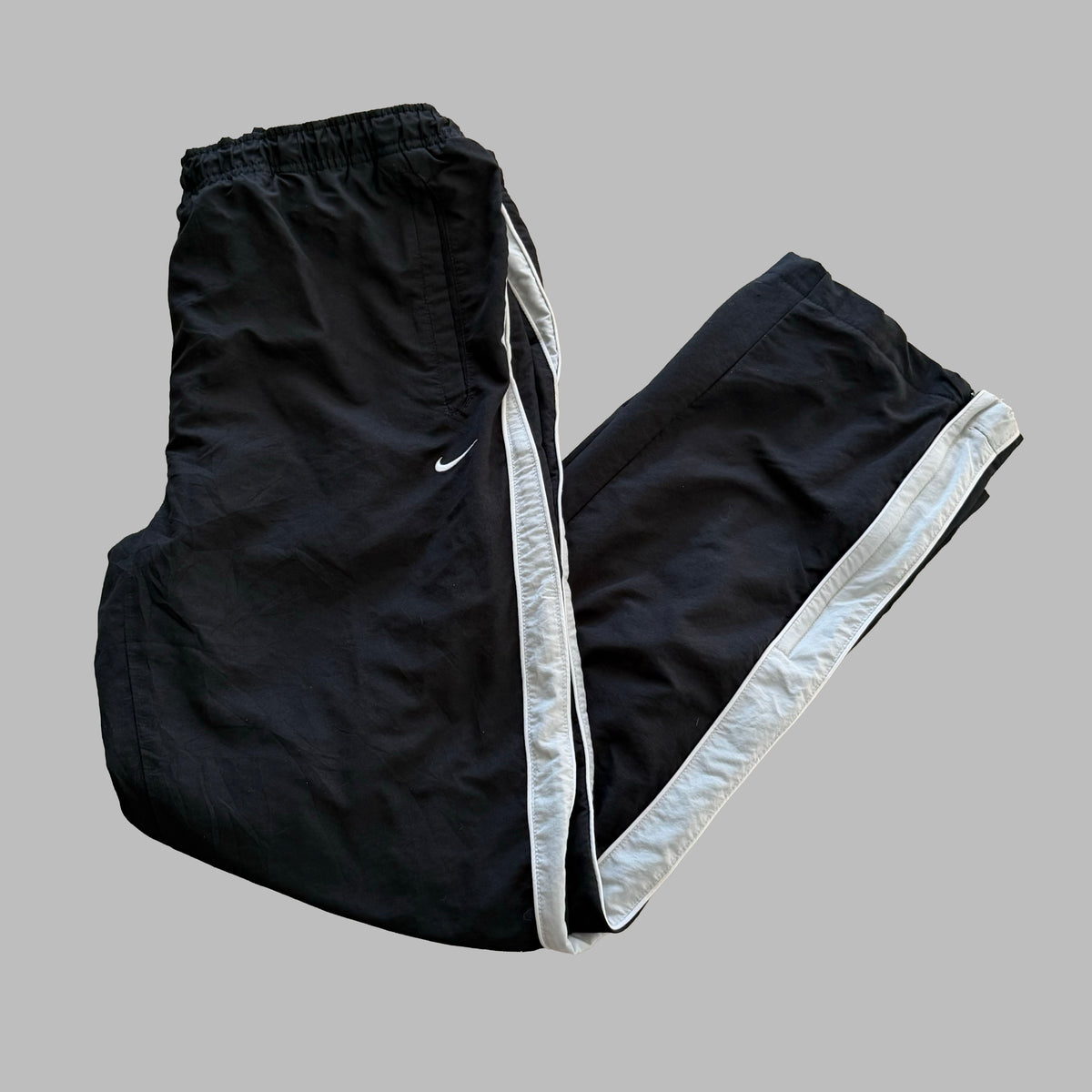 Y2K Nike Striped Baggy Track Pants - M