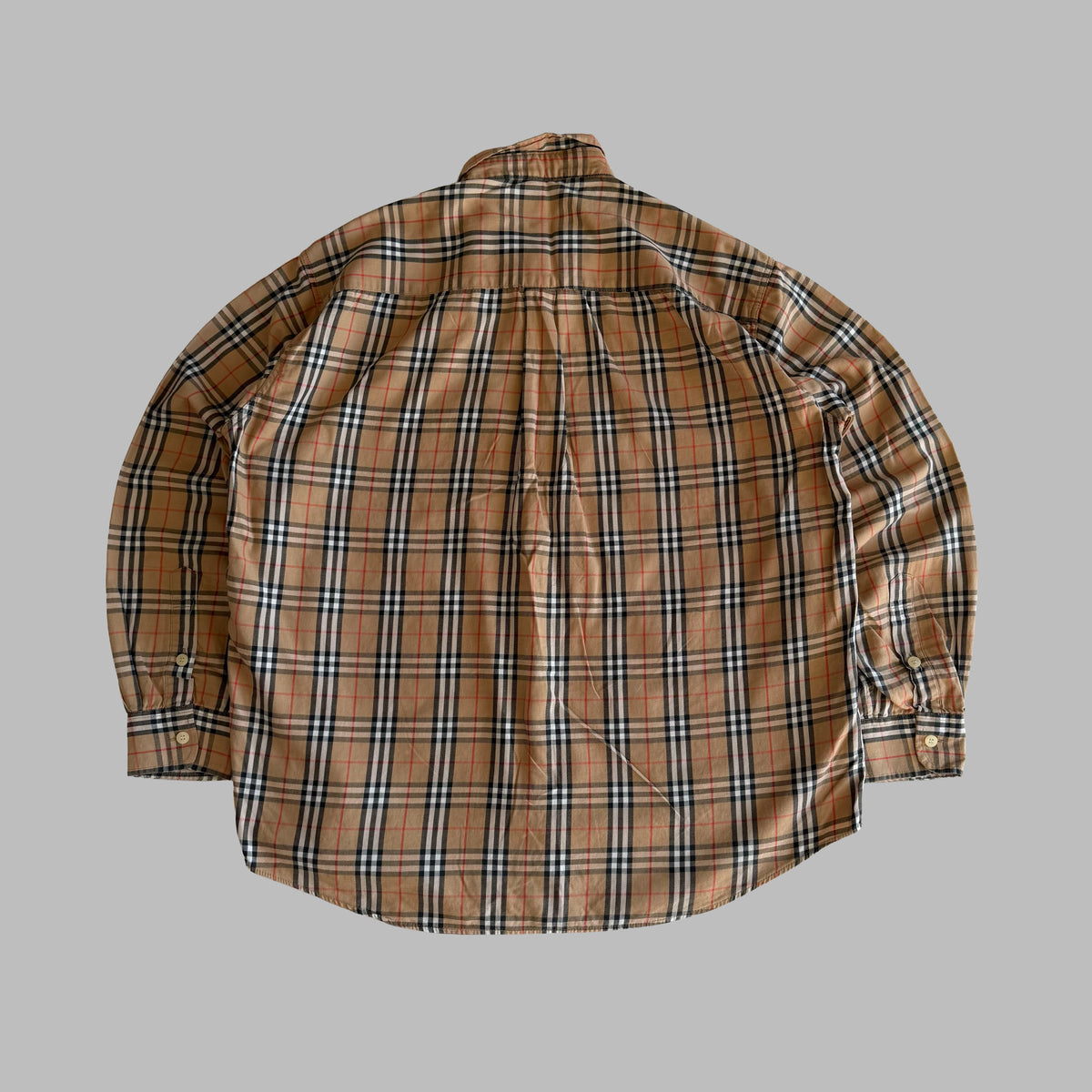 90s Burberry Nova Check Button Up Shirt - L