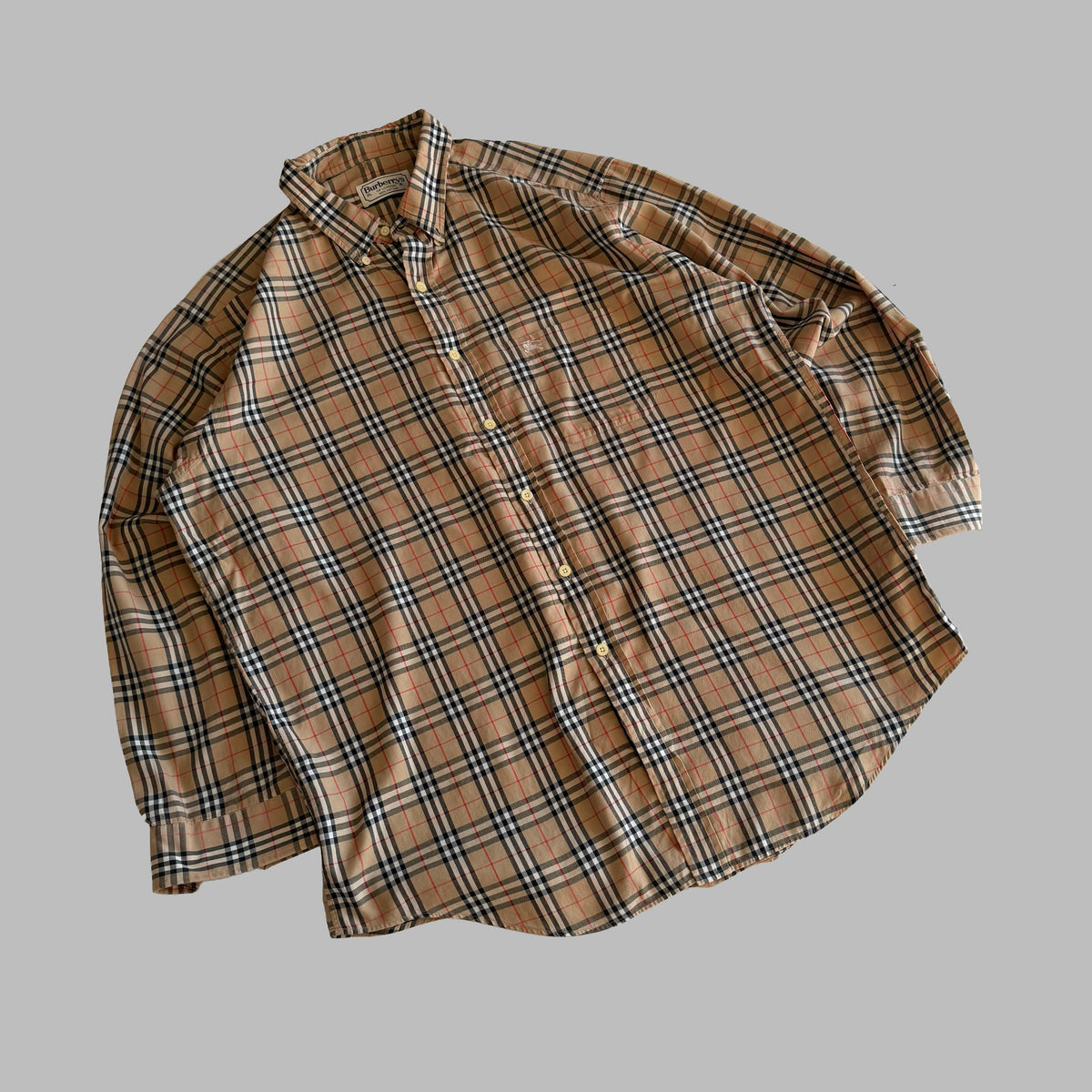 90s Burbrerry Nova Check Button Up Shirt - XL