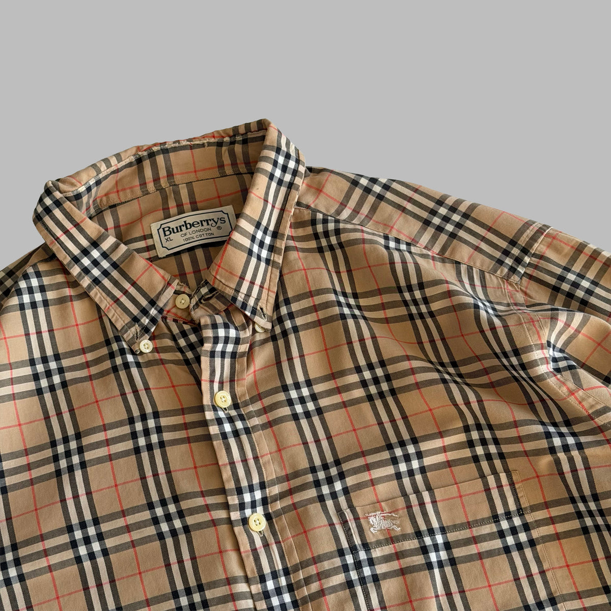 90s Burbrerry Nova Check Button Up Shirt - XL