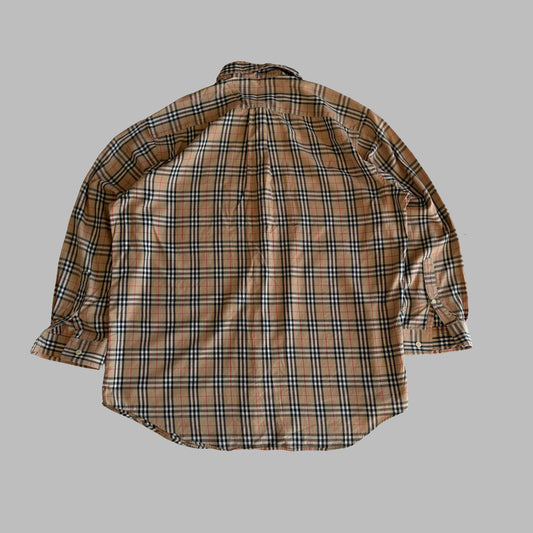 90s Burbrerry Nova Check Button Up Shirt - XL