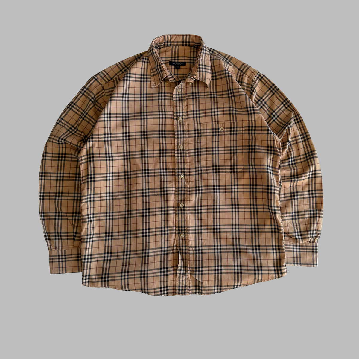 Y2K Burberry Nova Check Button Up Shirt - M