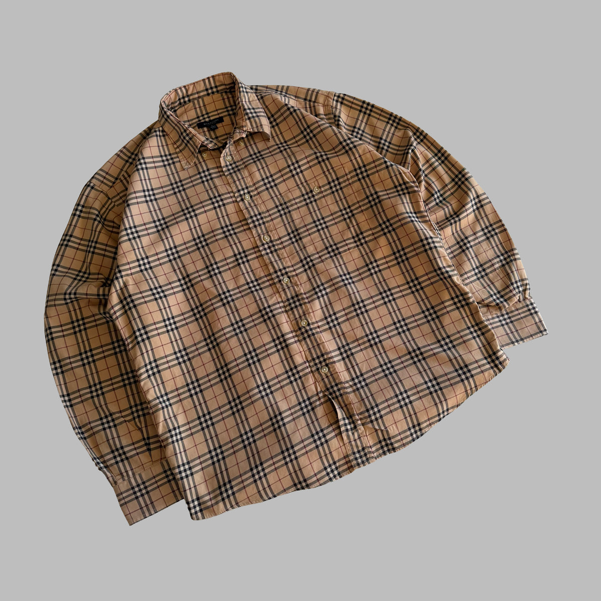 Y2K Burberry Nova Check Button Up Shirt - M