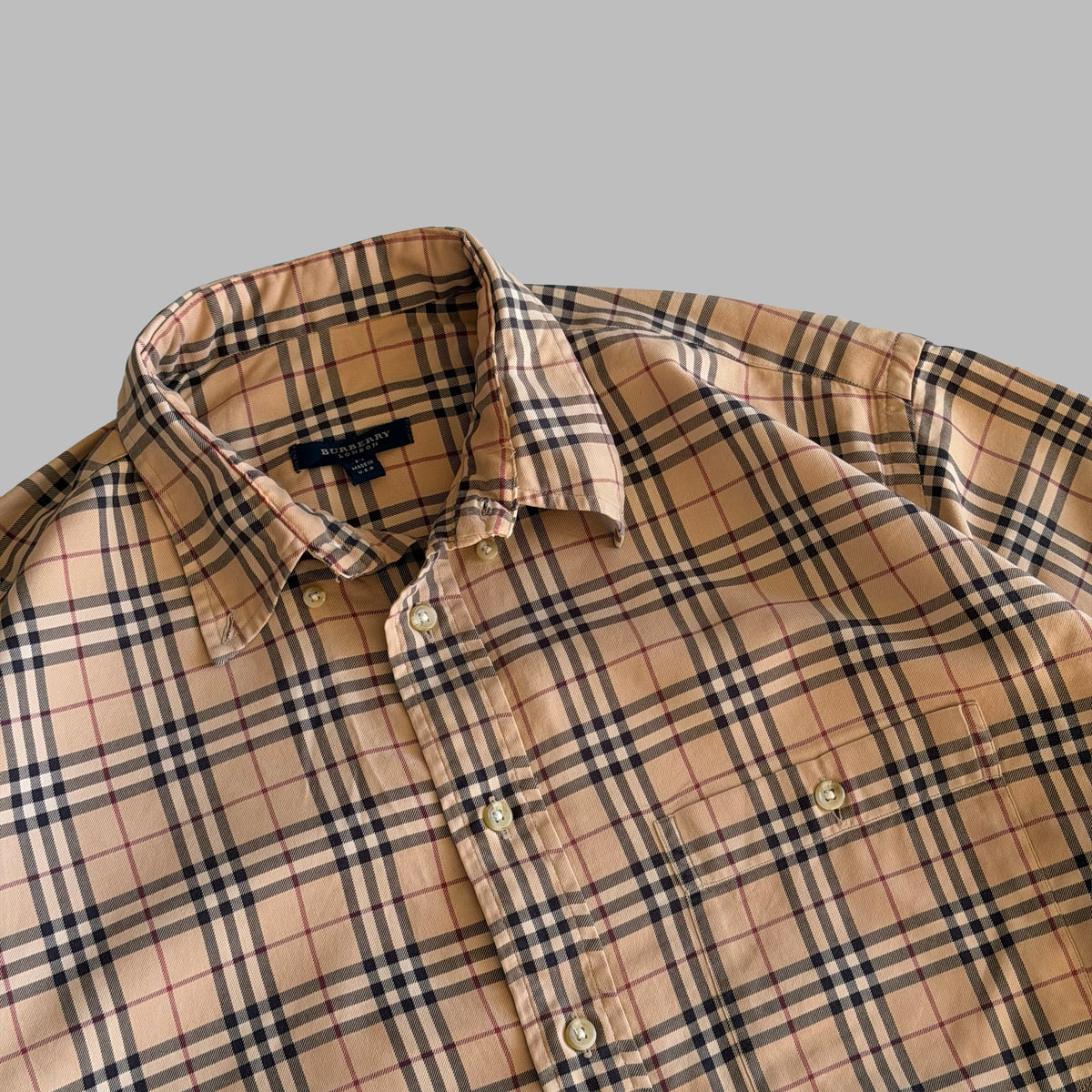 Y2K Burberry Nova Check Button Up Shirt - M