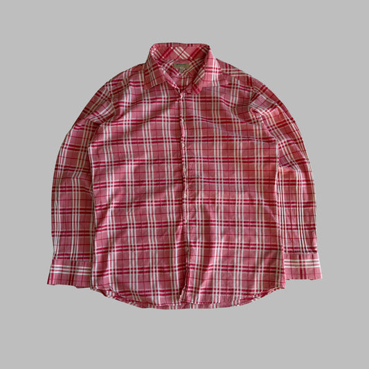 Y2K Burberry Checkered Button Up Shirt - M