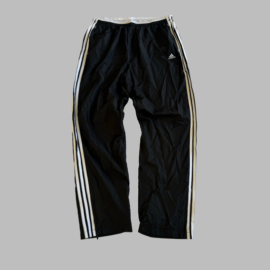 Y2K Adidas Wide Leg Three Stripe Track Pants - L