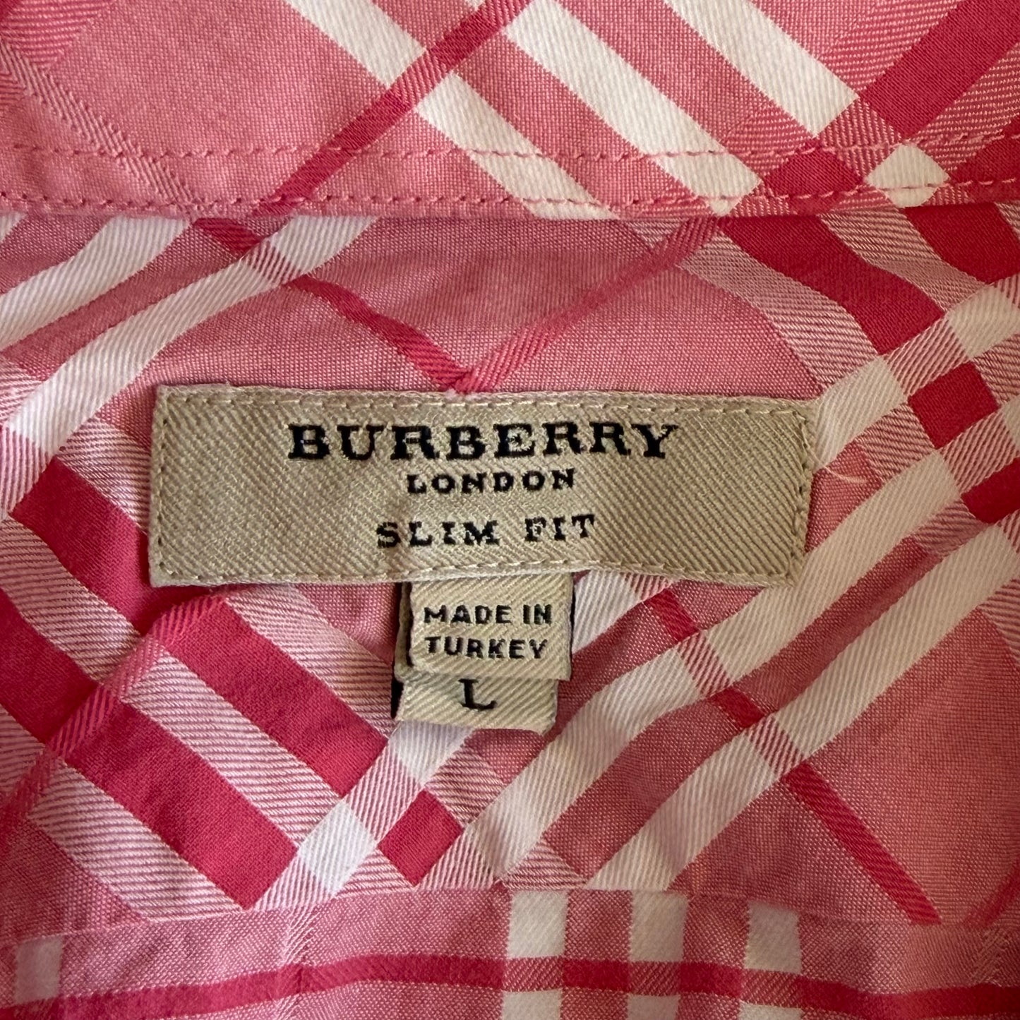 Y2K Burberry Checkered Button Up Shirt - M
