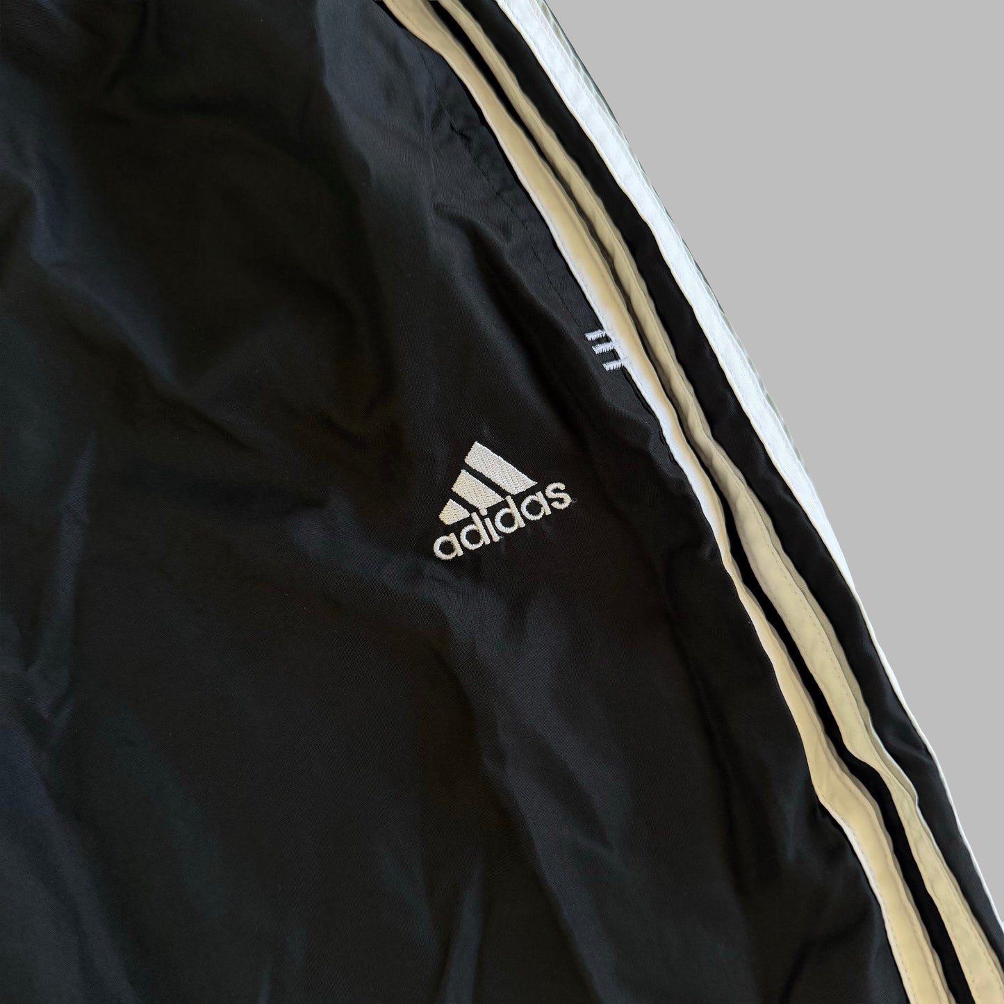 Y2K Adidas Wide Leg Three Stripe Track Pants - L