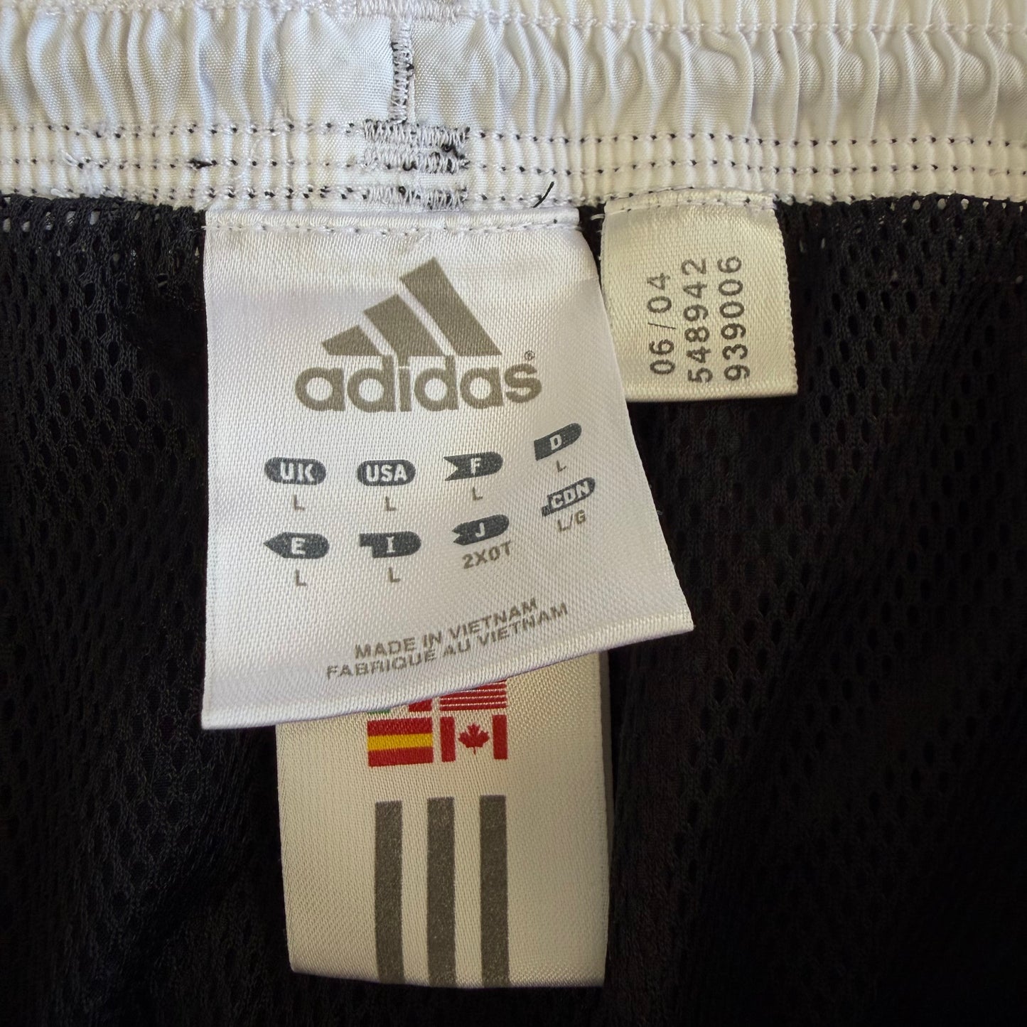 Y2K Adidas Wide Leg Three Stripe Track Pants - L