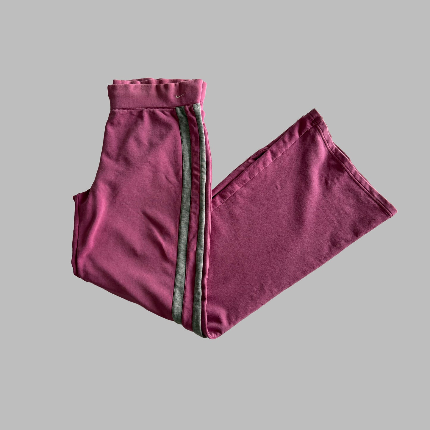 Y2K Nike Striped Wide Leg Cotton Pants - L