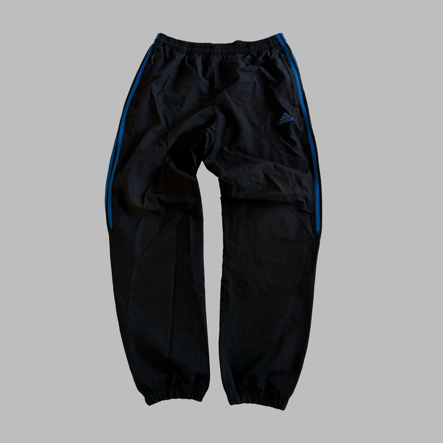 Y2K Adidas Baggy Three Stripe Track Pants - L