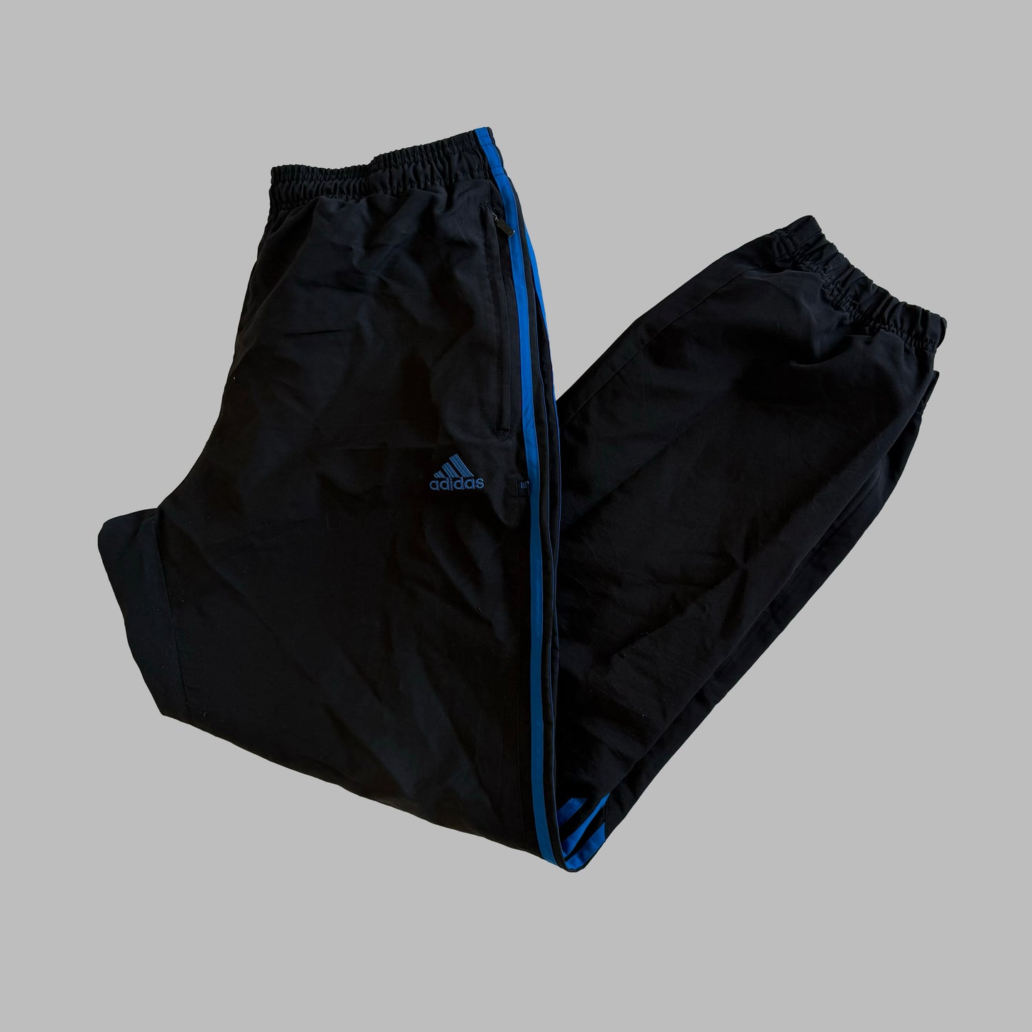 Y2K Adidas Baggy Three Stripe Track Pants - L