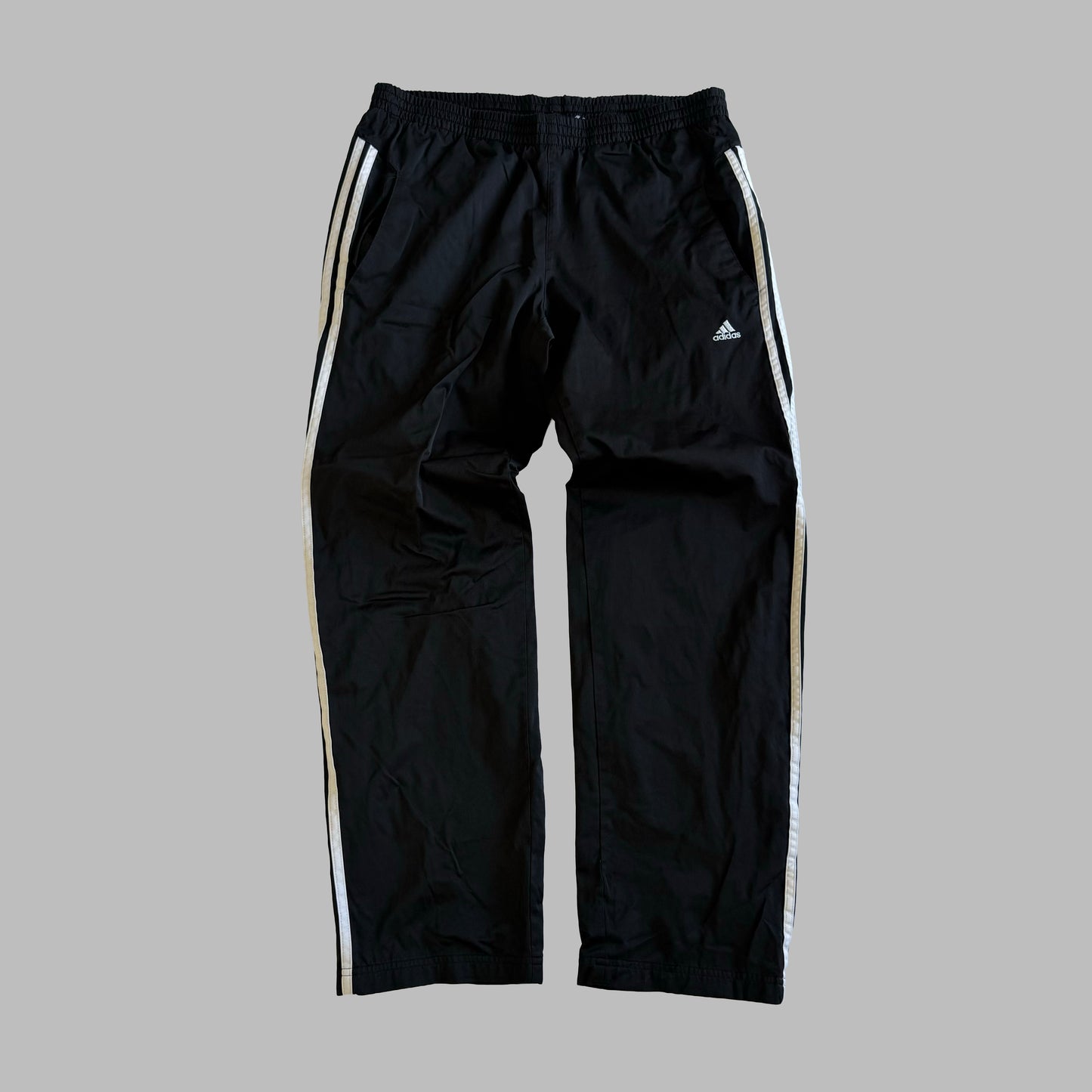 Y2K Adidas Wide Leg Three Stripe Track Pants - M