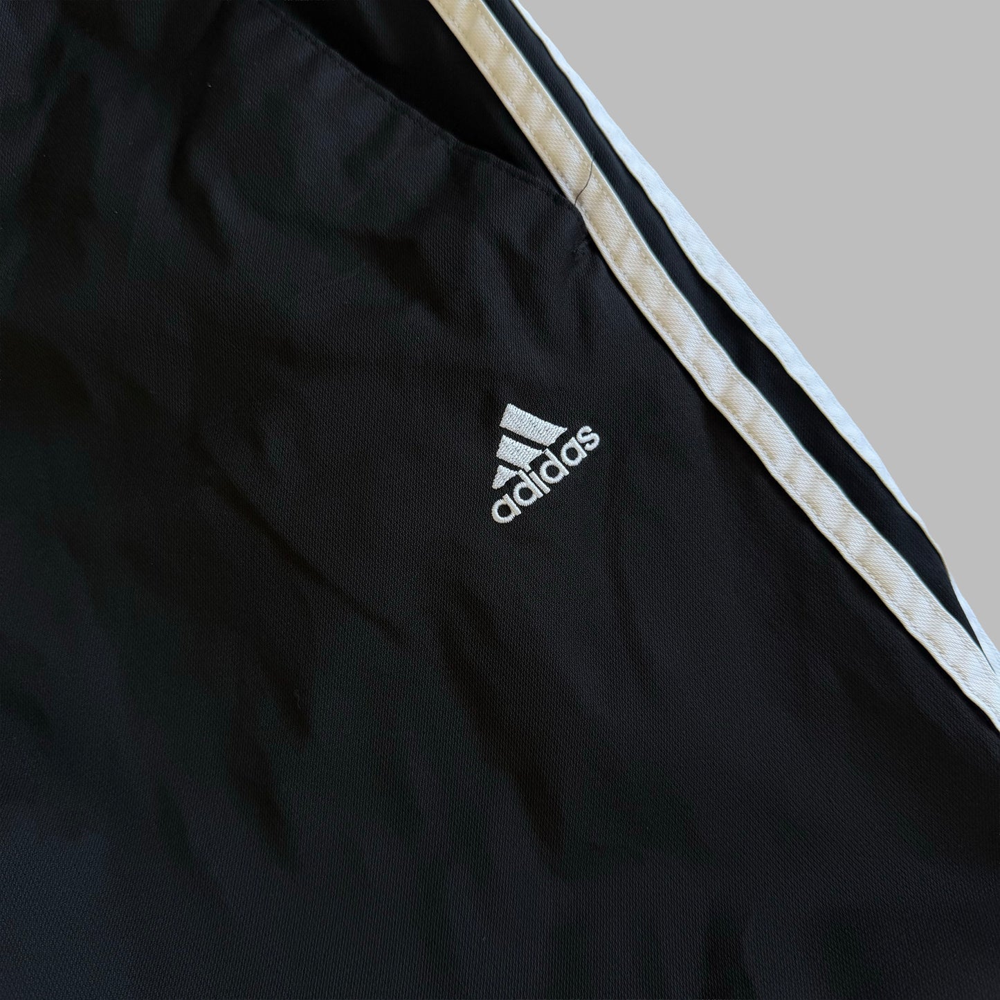 Y2K Adidas Wide Leg Three Stripe Track Pants - M