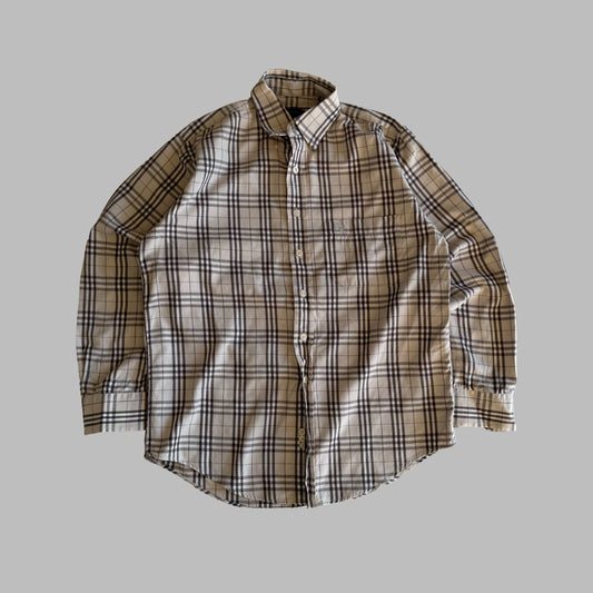Y2K Burberry Nova Check Button Up Shirt - S